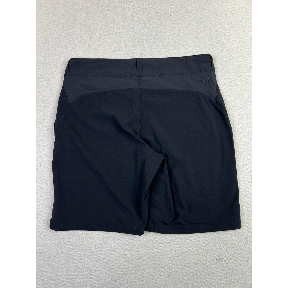 REI Shorts Womens 10 Black Hiking Nylon Stretch Zip Pocket Outdoor Performance - Picture 2 of 13